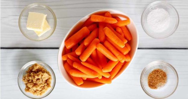 Ingredients for homemade copycat Cracker Barrel Baby Carrots.