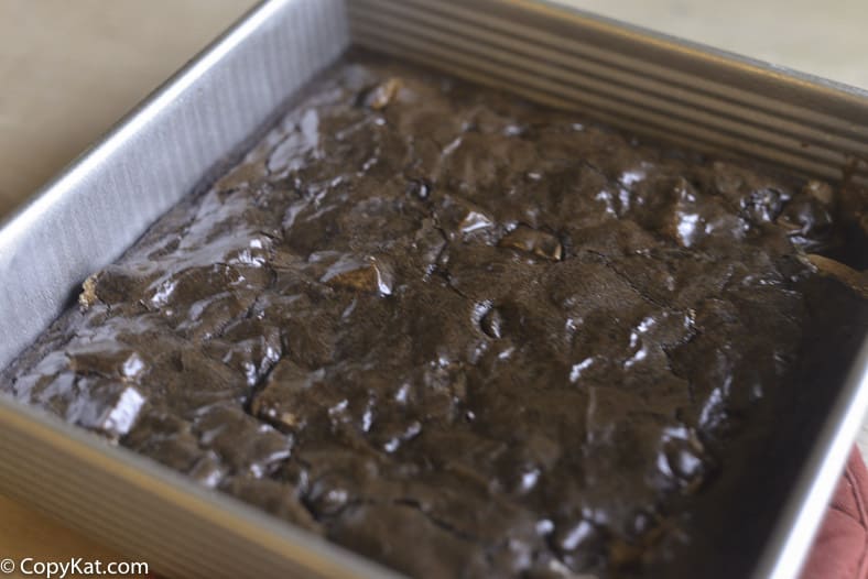 milky way brownies in a baking pan
