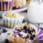 Blueberry Muffin split in half