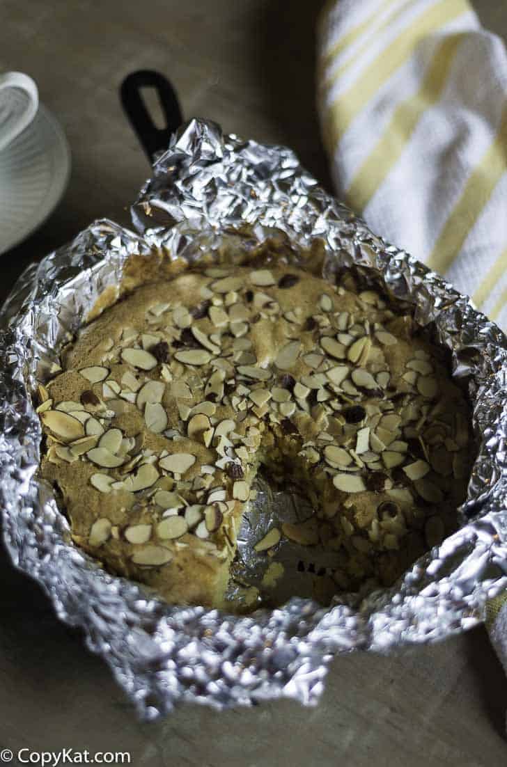 Iron Skillet Coffee Cake is perfect to serve with coffee.  Easy to make, and you have everything you need in your pantry.  #homemade
