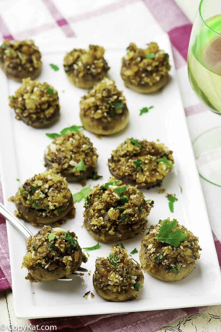 Vegetarian stuffed mushrooms are so easy to make, these are the perfect appetizers for your holiday party