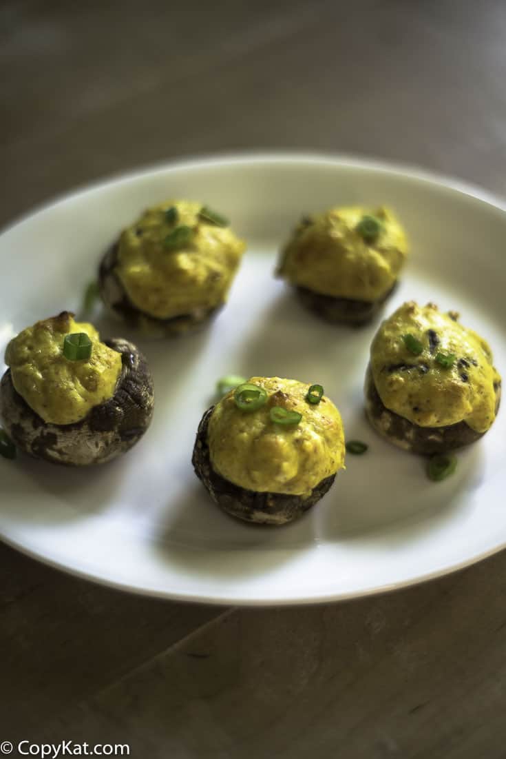 These Overstuffed Mushrooms are perfect for those following a low carb or keto diet. Ham salad, cream cheese, and olives make these delicious. 