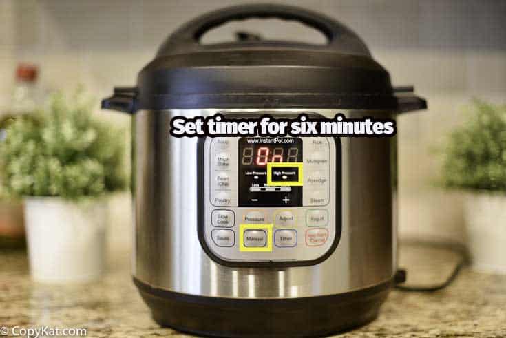 Demonstration of settings for instant pot hard cooked eggs.