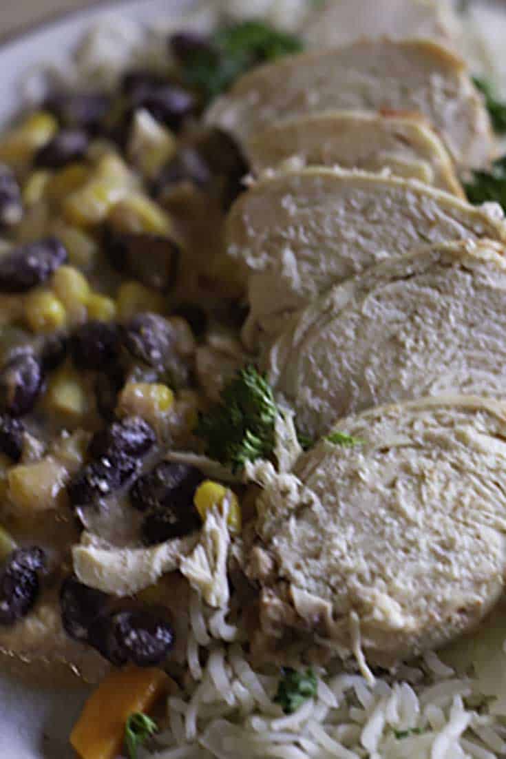 Crockpot Chicken with Black beans in Cream Cheese Sauce