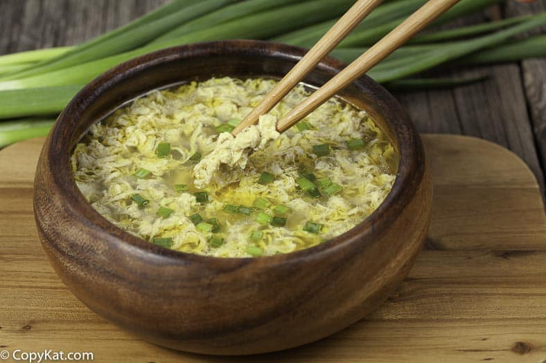 a bowl of homemade egg drop soup