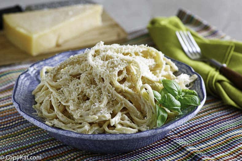 A plate of pasta with homemade Olive Darden Alfredo Sauce