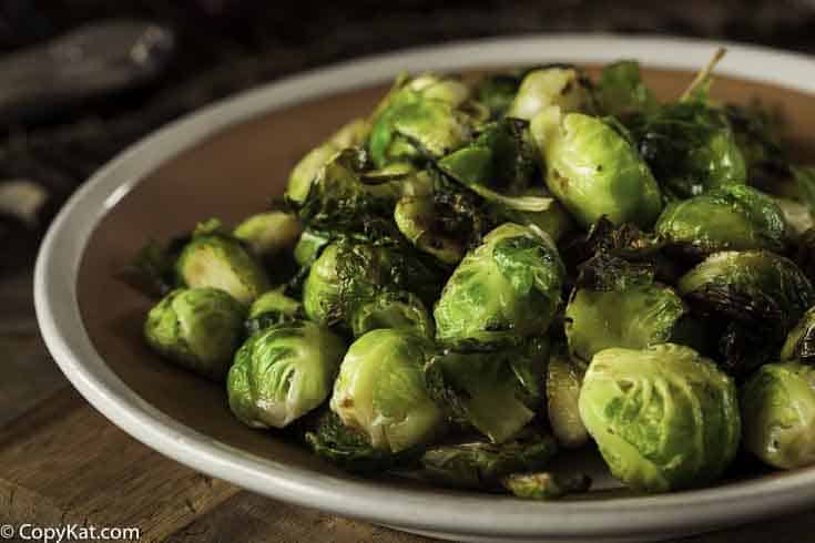 Oven-roasted Brussel Sprouts in a bowl