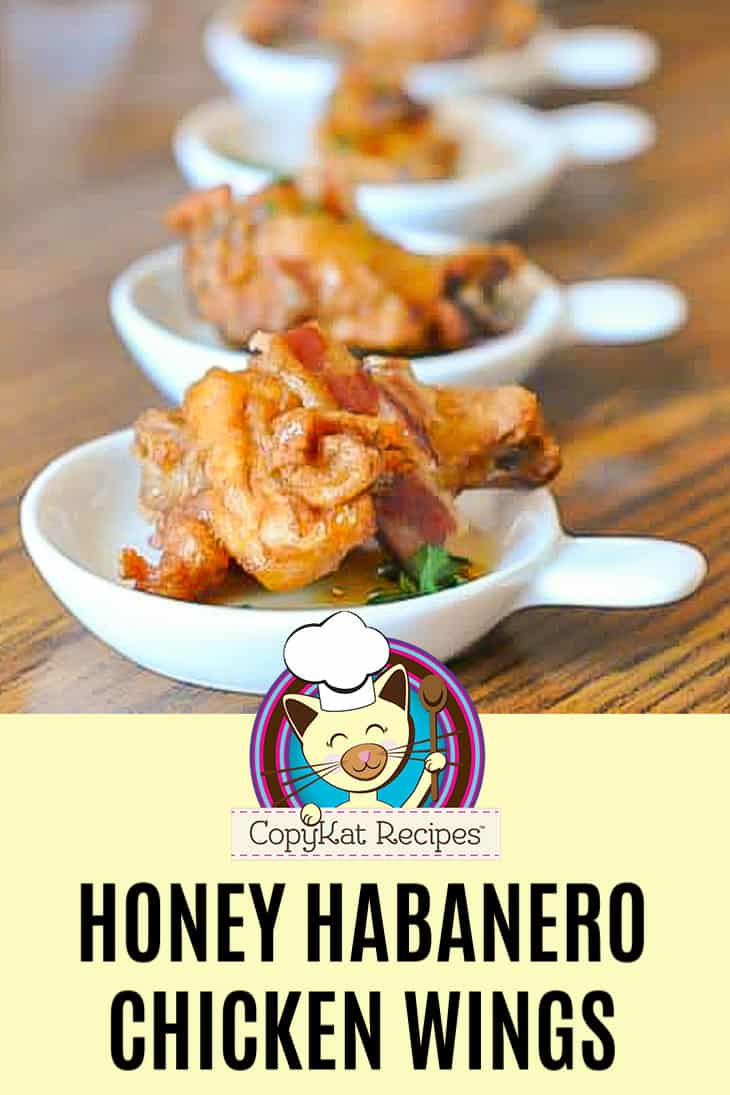 Honey Habanero Chicken Wings in appetizer bowls.