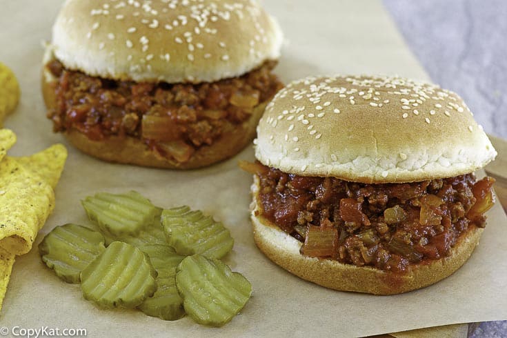 two homemade sloppy joes