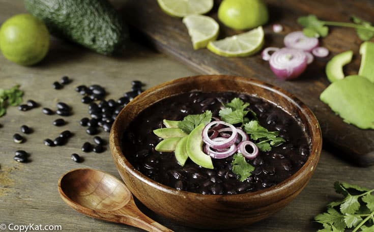 a bowl of cooked black beans