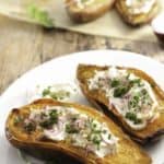 Sweet potatoes topped with sour cream