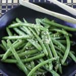 fresh green beans made with garlic