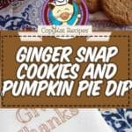 homemade ginger snap cookies and pumpkin cheesecake pie dip