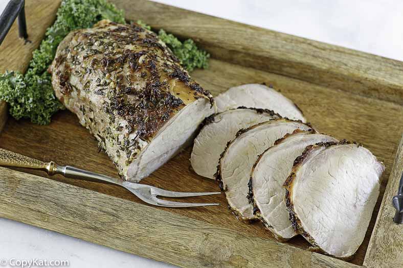 roasted pork loin made with rosemary and garlic