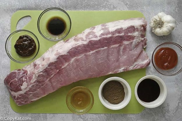 pork ribs and spices for cooking chinese spare ribs