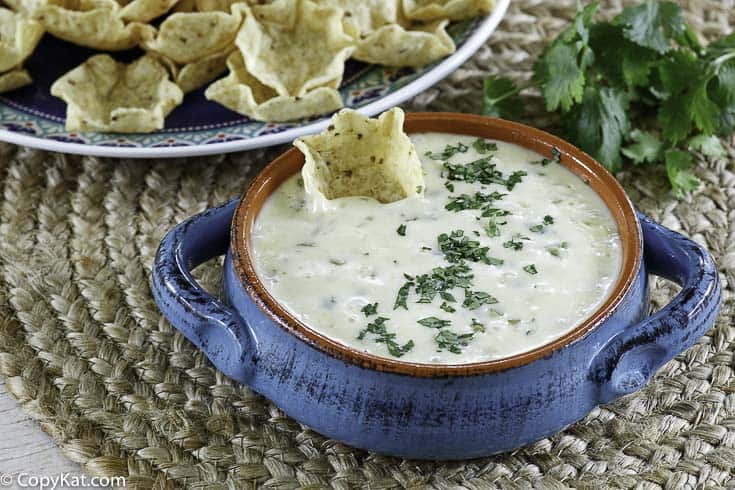 queso blanco served with chips