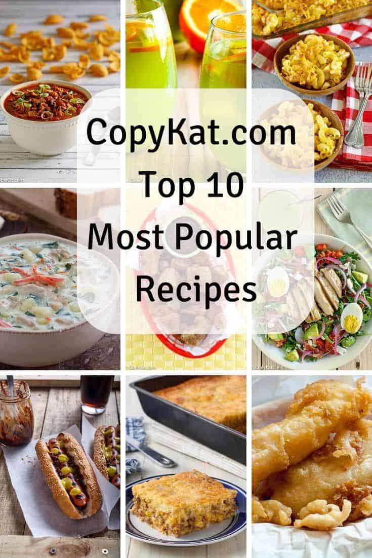 A collage of the most popular CopyKat.com Recipes