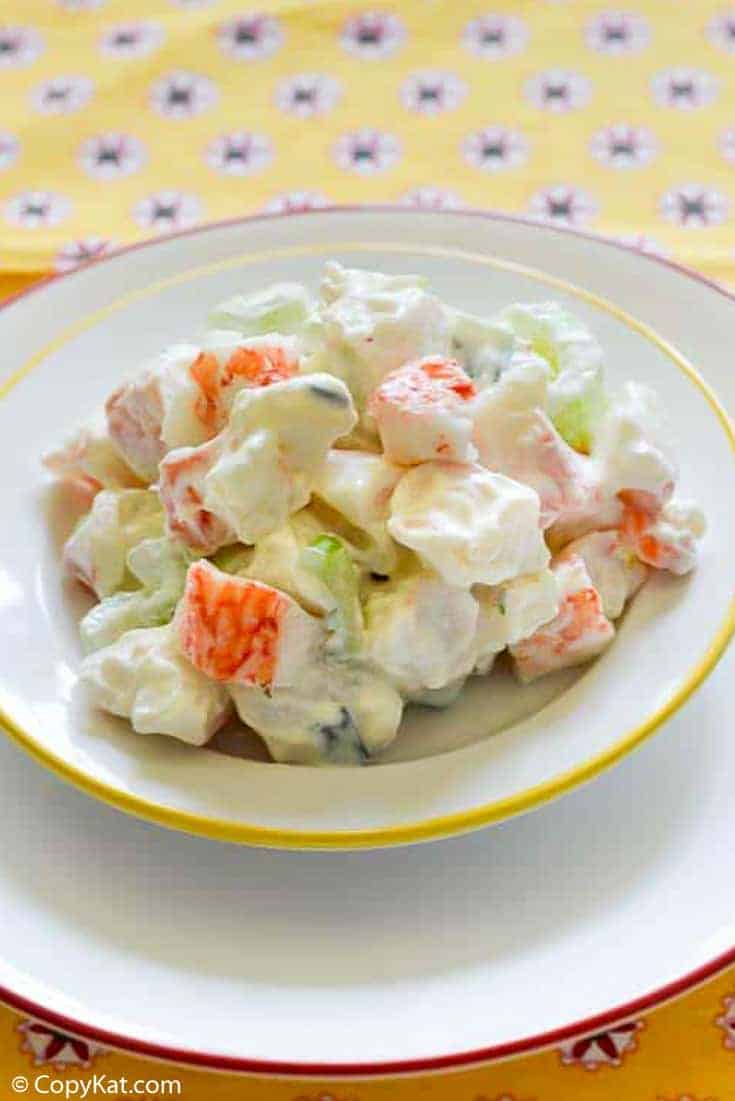 krab crab salad in a bowl