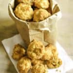 deep fried fresh mushrooms in a paper bag