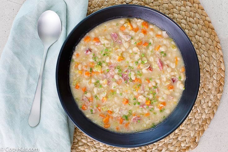 navy bean soup in a bowl