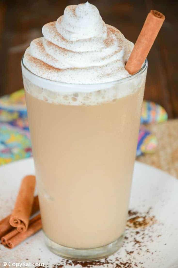 homemade Starbucks horchata frappuccino in a glass