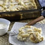 homemade bread pudding with a rich creamy sauce
