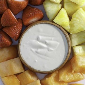 creamy fruit dip served with fresh fruit