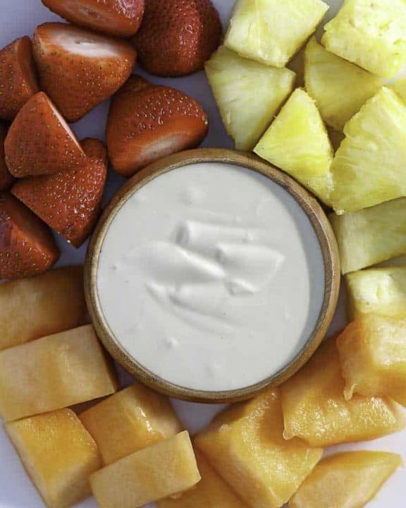 creamy fruit dip served with fresh fruit