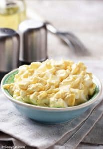 a bowl of homemade Kenny and Ziggy's Deli Egg Salad