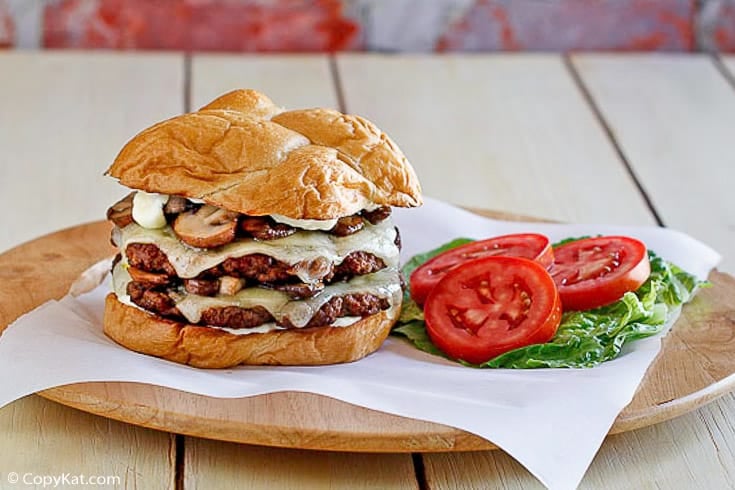 homemade Smashburger truffle mushroom swiss burger