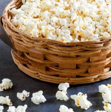 basket of homemade kettle corn