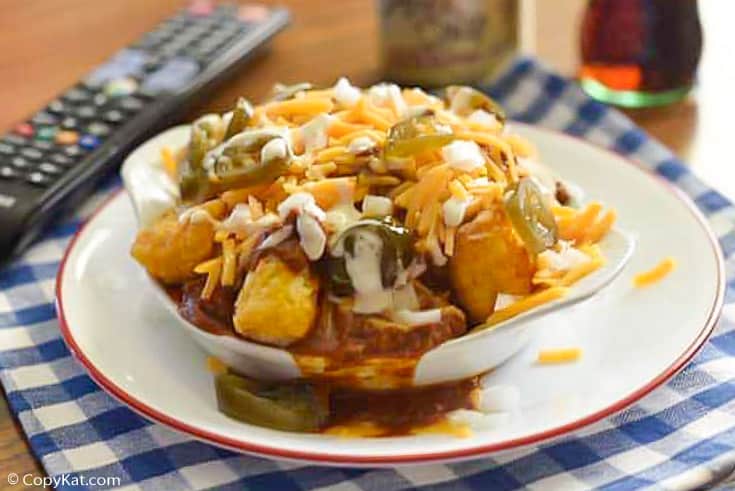 a bowl of loaded tater tots