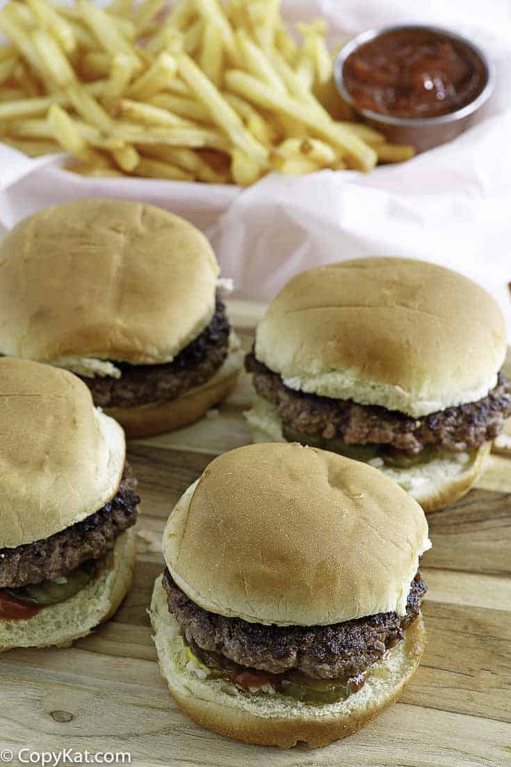 homemade mcdonald's hamburgers and french fries