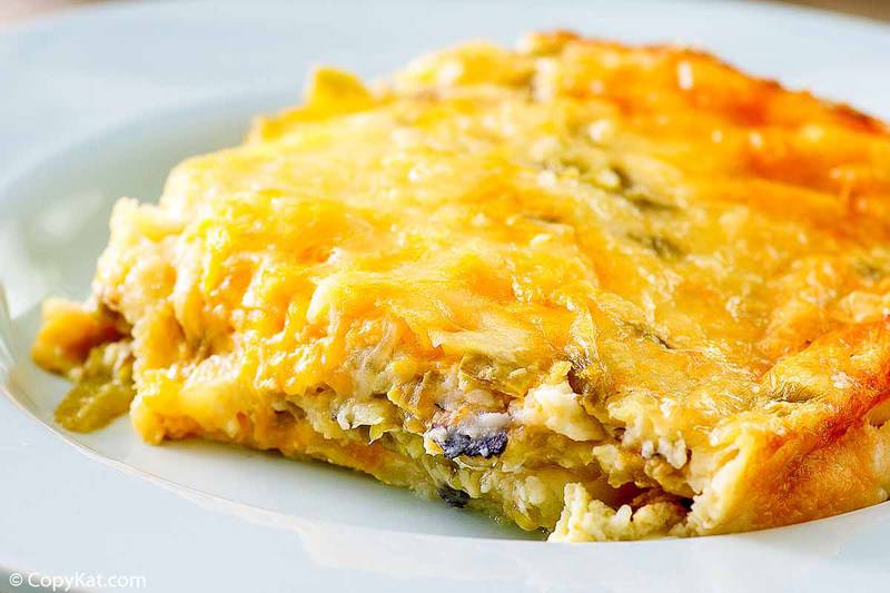 slice of chili relleno casserole on a plate