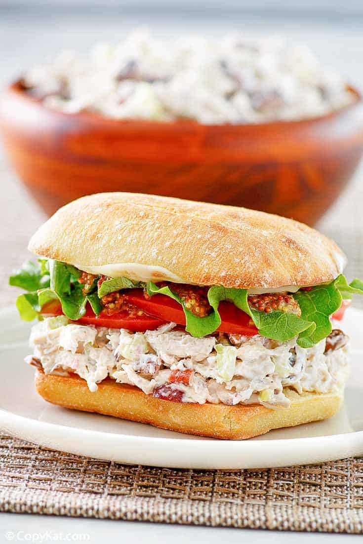 chicken salad sandwich on a plate