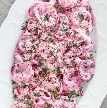 roasted beef salad with sour cream dressing and fresh dill