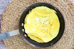 cooked eggs in a skillet