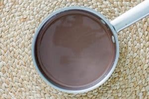 homemade chocolate ice cream base mix in a pan