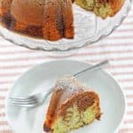 chocolate pistachio swirl bundt cake