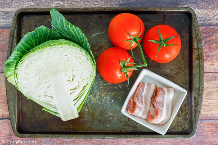 skillet cabbage with bacon ingredients