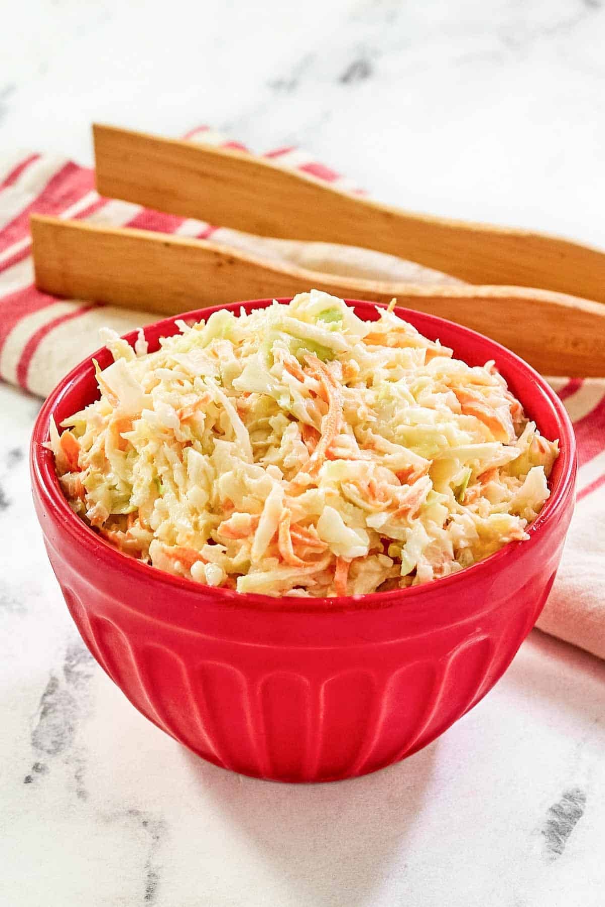 Cabbage slaw with creamy dressing.