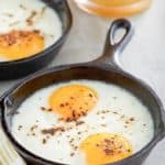 oven baked eggs in skillets
