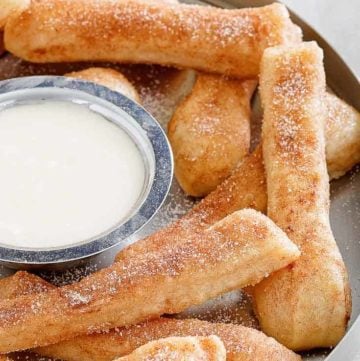 Homemade Dominos Cinnastix and icing dipping sauce