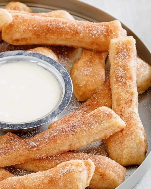 Homemade Dominos Cinnastix and icing dipping sauce
