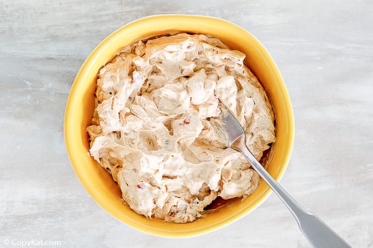 honey walnut cream cheese in a bowl