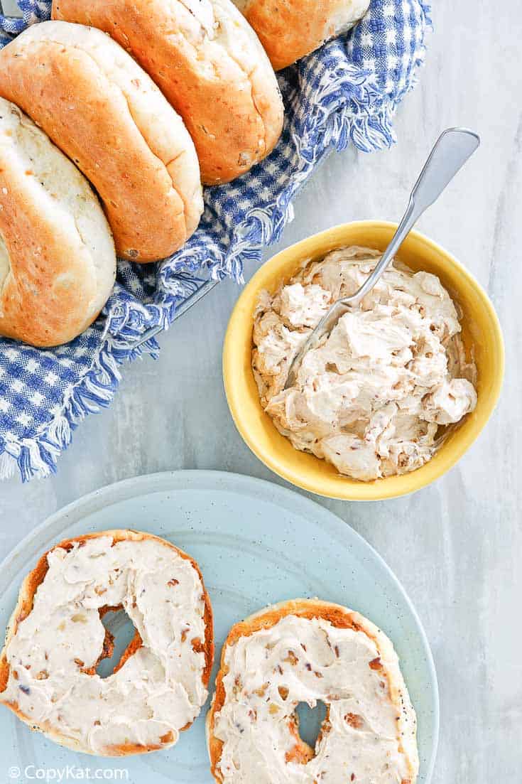 honey walnut cream cheese and bagels