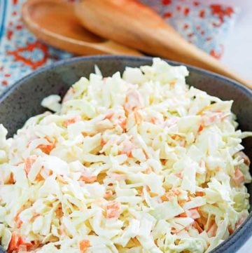 a bowl of homemade cole slaw