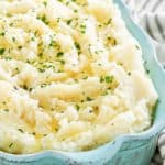 old fashioned mashed potatoes in a serving dish