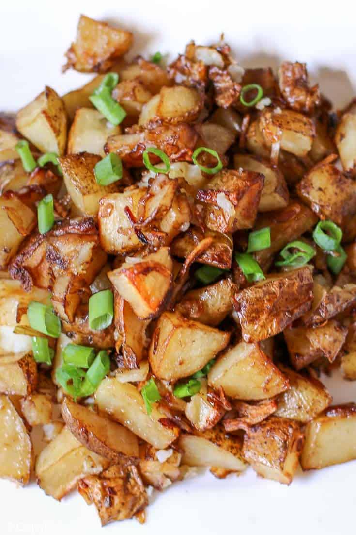 oven roasted potatoes on a platter