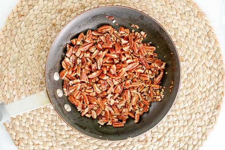 toasted pecans in a skillet